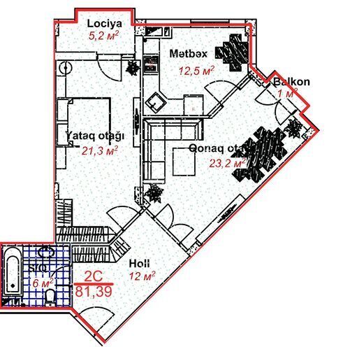 Satılır 2 otaqlı yeni tikili 81.3 m², photo 8 from 9