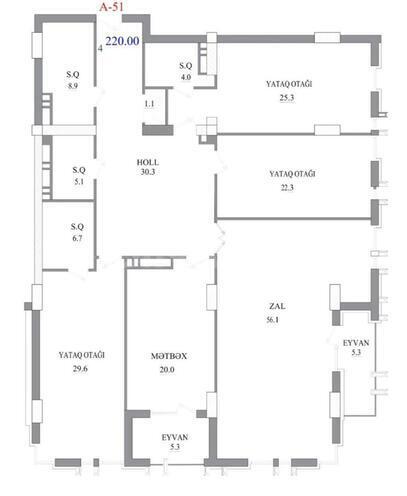 Satılır 4 otaqlı yeni tikili 220 m², Nizami m., photo 8 from 10