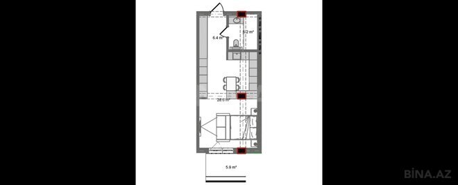 Satılır 1 otaqlı yeni tikili 53.7 m², Nardaran q., photo 8 from 9