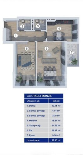 Satılır 2 otaqlı yeni tikili 98 m², Koroğlu m., photo 10 from 17