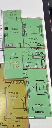 Продаётся 2-комн. новостройка 118.5 м², м. Нариман Нариманов, photo 6 from 8