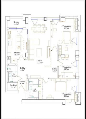 Продаётся 4-комн. новостройка 149 м², Насиминский  р., photo 4 from 7