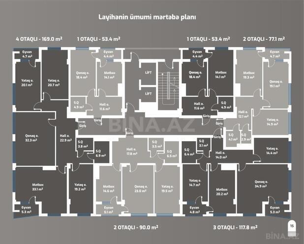 Продаётся 2-комн. новостройка 53.4 м², м. Улдуз, photo 18 from 21