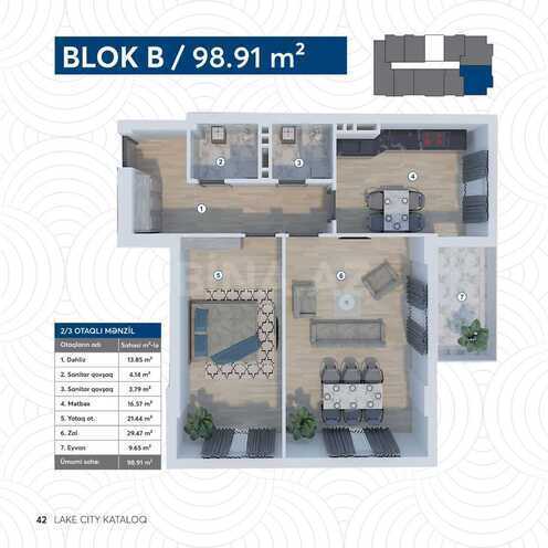 Продаётся 2-комн. новостройка 100 м², м. Кероглу, photo 8 from 9