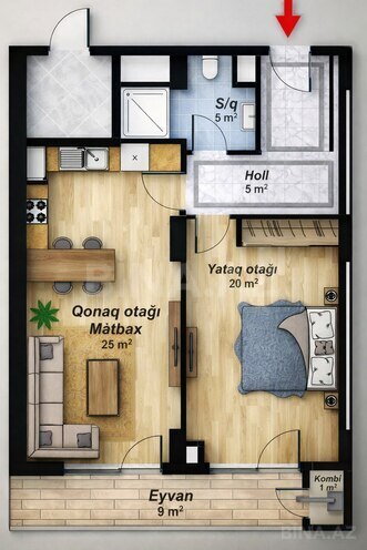 Satılır 2 otaqlı yeni tikili 71 m², Ağ şəhər q., photo 6 from 7