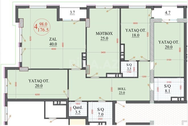 Satılır 4 otaqlı yeni tikili 176.5 m², Nəriman Nərimanov m., photo 6 from 7