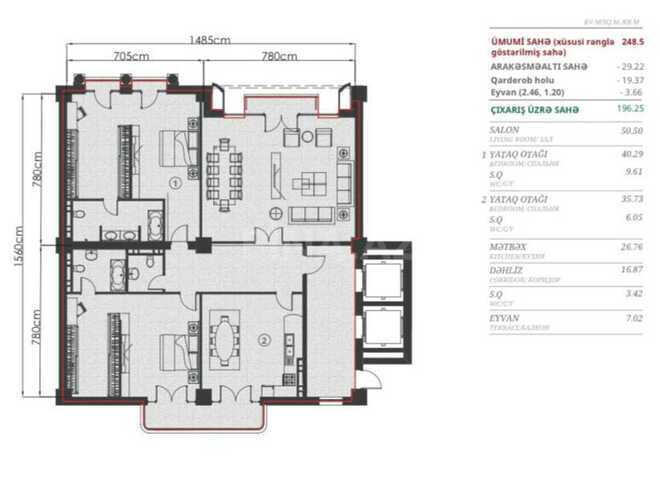 Продаётся 5-комн. новостройка 249 м², Ясамальский р., photo 29 from 30