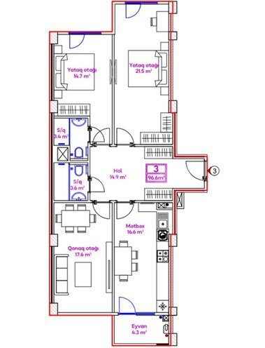 Продаётся 3-комн. новостройка 96.6 м², м. 20 января, photo 18 from 19