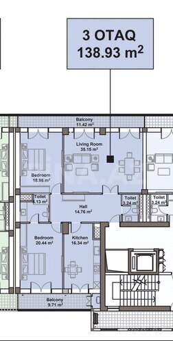 Продаётся 3-комн. новостройка 139 м², м. Шах Исмаил Хатаи, photo 6 from 9