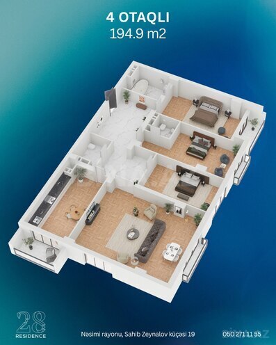 Satılır 4 otaqlı yeni tikili 194.9 m², 28 May m., photo 4 from 17