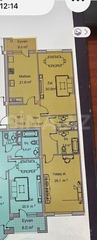 Satılır 2 otaqlı yeni tikili 112.5 m², Nəriman Nərimanov m., photo 7 from 10
