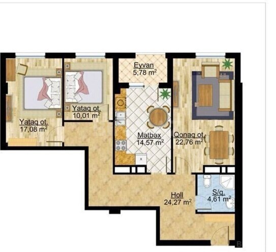 Satılır 3 otaqlı yeni tikili 100 m², Nəsimi r., photo 5 from 21