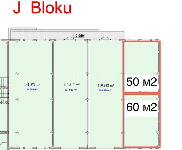 Жилой комплекс Avant Vista kommersiya sahələri, планировка - 1-комн., 50 м²