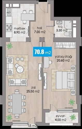 Satılır 2 otaqlı yeni tikili 70.8 m², 28 May m., photo 12 from 23