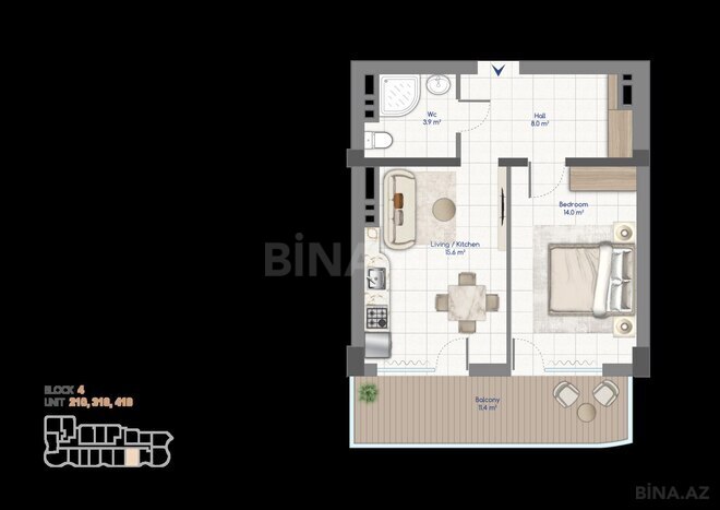Satılır 2 otaqlı yeni tikili 63.1 m², Nardaran q., photo 14 from 15