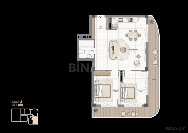 Продаётся 3-комн. новостройка 111.6 м², пос. Нардаран, photo 15 from 16