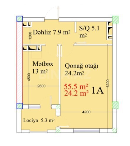 Satılır 1 otaqlı yeni tikili 55.5 m², Binəqədi q., photo 6 from 8