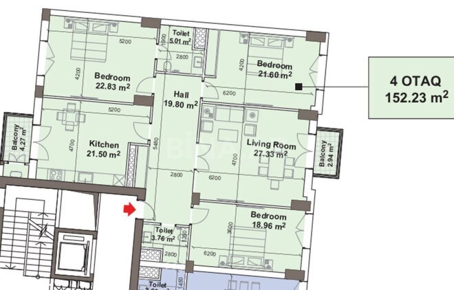 Satılır 4 otaqlı yeni tikili 152 m², Şah İsmayıl Xətai m., photo 4 from 10