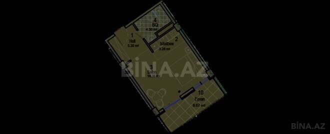 Satılır 1 otaqlı yeni tikili 44.7 m², Nardaran q., photo 9 from 10