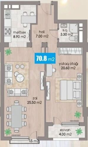 Satılır 2 otaqlı yeni tikili 71 m², 28 May m., photo 9 from 10
