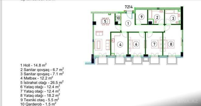 Продаётся 3-комн. новостройка 143 м², м. Шах Исмаил Хатаи, photo 11 from 12