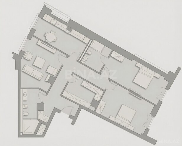 Knightsbridge Residence White City  yaşayış kompleksi, mənzilin planı - 3-otaqlı, 130.6 m²
