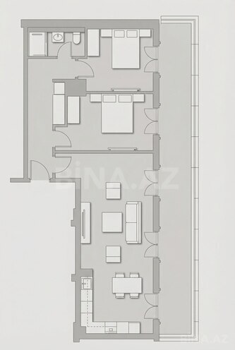 Knightsbridge Residence White City  yaşayış kompleksi, mənzilin planı - 3-otaqlı, 103.6 m²
