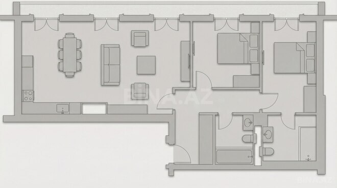 Knightsbridge Residence White City  yaşayış kompleksi, mənzilin planı - 3-otaqlı, 106.1 m²
