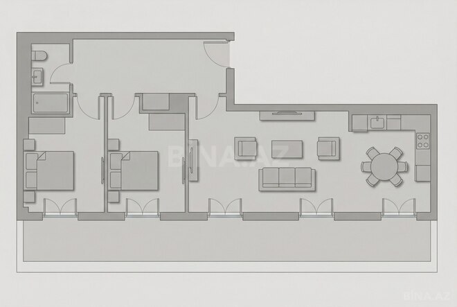 Knightsbridge Residence White City  yaşayış kompleksi, mənzilin planı - 3-otaqlı, 103.8 m²