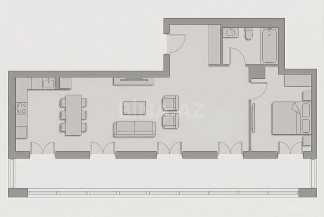 Knightsbridge Residence White City  yaşayış kompleksi, mənzilin planı - 2-otaqlı, 100.3 m²