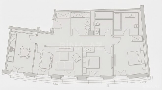 Knightsbridge Residence White City  yaşayış kompleksi, mənzilin planı - 3-otaqlı, 113.5 m²