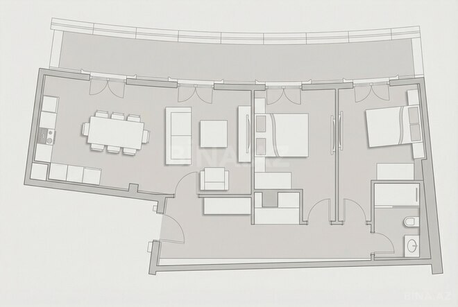 Knightsbridge Residence White City  yaşayış kompleksi, mənzilin planı - 3-otaqlı, 98.6 m²