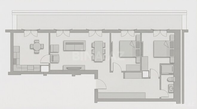Knightsbridge Residence White City  yaşayış kompleksi, mənzilin planı - 1-otaqlı, 104.8 m²