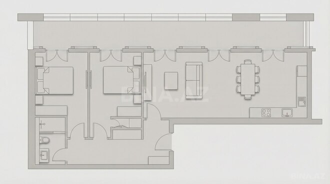 Knightsbridge Residence White City  yaşayış kompleksi, mənzilin planı - 3-otaqlı, 106.7 m²