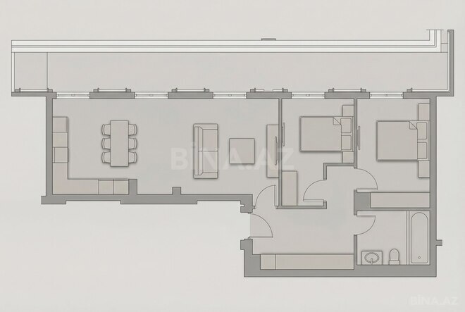 Knightsbridge Residence White City  yaşayış kompleksi, mənzilin planı - 3-otaqlı, 103.9 m²