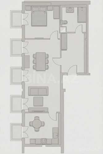 Knightsbridge Residence White City  yaşayış kompleksi, mənzilin planı - 2-otaqlı, 103.4 m²