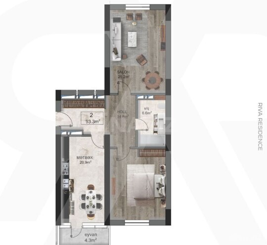 Satılır 2 otaqlı yeni tikili 94 m², Şah İsmayıl Xətai m., photo 9 from 10