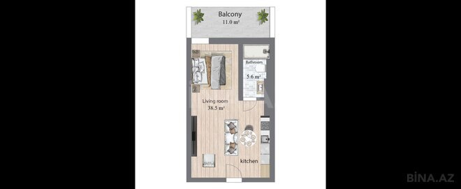 Продаётся 1-комн. новостройка 64.1 м², пос. Нардаран, photo 10 from 11