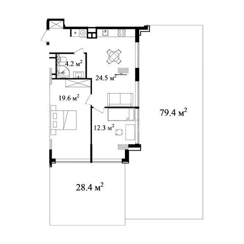 Sea Breeze Premium Residence yaşayış kompleksi, mənzilin planı - 2-otaqlı, 186.77 m²