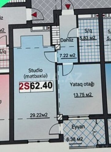 Satılır 2 otaqlı yeni tikili 63 m², Azadlıq Prospekti m., photo 4 from 9