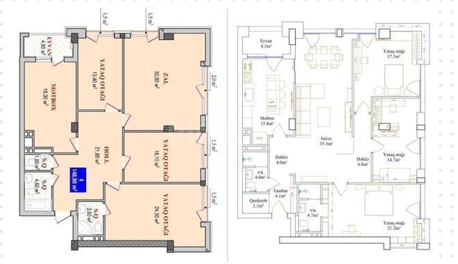 Продаётся 4-комн. новостройка 150 м², Насиминский  р., photo 4 from 9