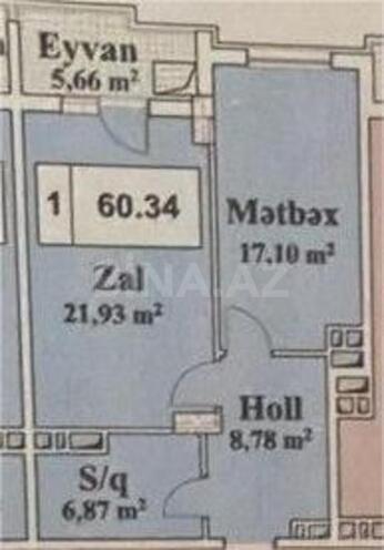 Продаётся 1-комн. новостройка 60.3 м², м. Кара Караев, photo 3 from 7
