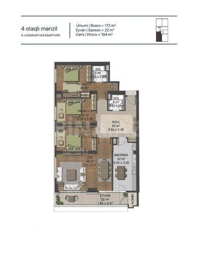 Satılır 4 otaqlı yeni tikili 194 m², Ağ şəhər q., photo 6 from 24