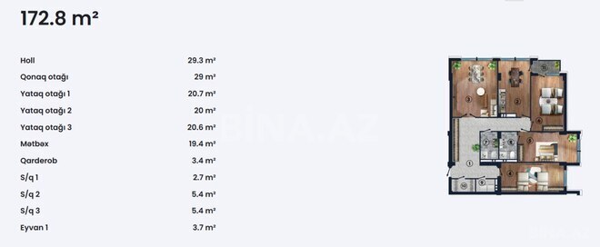 Satılır 4 otaqlı yeni tikili 172.8 m², Koroğlu m., photo 4 from 9