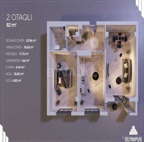 Продаётся 2-комн. новостройка 82 м², м. Ази Асланов, photo 8 from 23