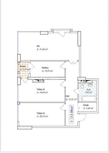 Satılır 3 otaqlı yeni tikili 113 m², 28 May m., photo 3 from 8