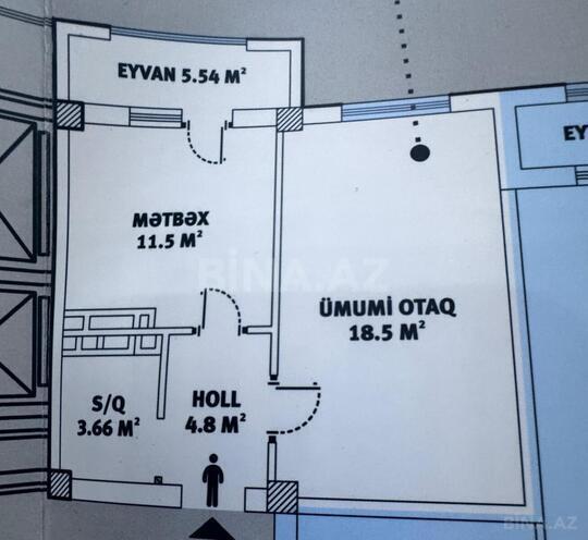 Satılır 1 otaqlı yeni tikili 44 m², Həzi Aslanov m., photo 3 from 10
