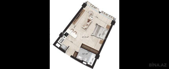 Satılır 1 otaqlı yeni tikili 54.6 m², Nardaran q., photo 9 from 10