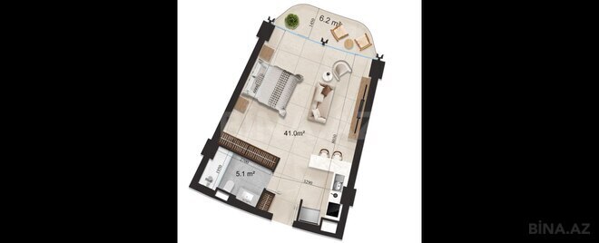 Satılır 1 otaqlı yeni tikili 61.2 m², Nardaran q., photo 9 from 10