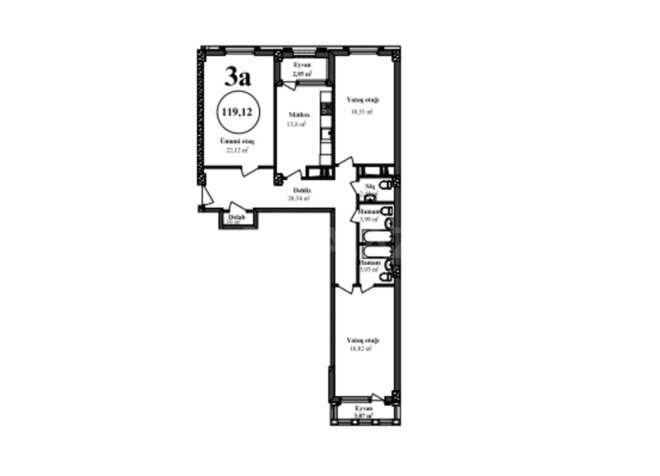 Satılır 3 otaqlı yeni tikili 120 m², Elmlər Akademiyası m., photo 7 from 17